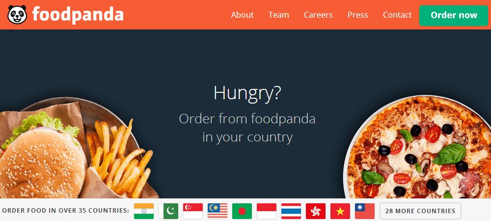 Food on sale delivery sites